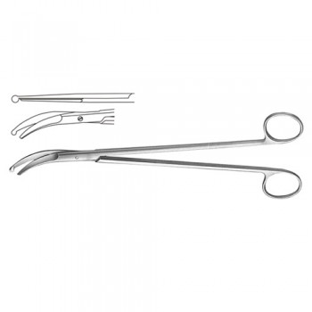 Kieback Parametrium Scissor One Toothed Cutting Edge - One Blade with Probe Tip Stainless Steel, 26 cm - 10 1/4"